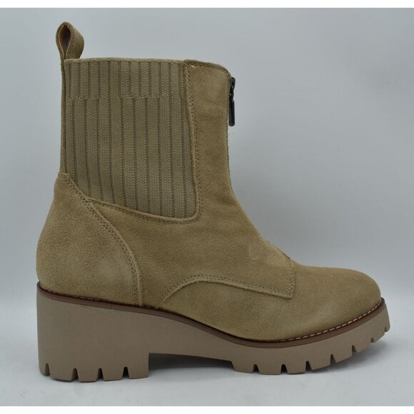 Blondo Women 10 Waterproof Zip-Up Ankle Boots Chunky Lug Sole Beige Suede Upper - Picture 6 of 9